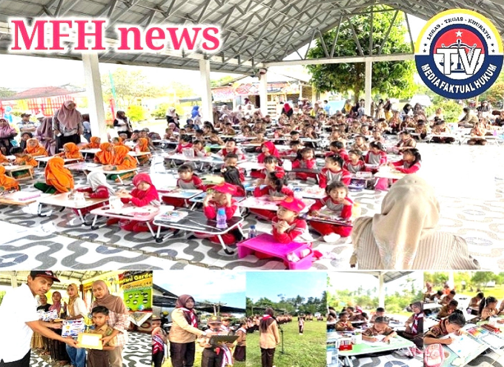 TK Madani Bersama Kolam Renang Madani Garden Semarakkan Hardiknas dengan Upacara dan Lomba Mewarnai