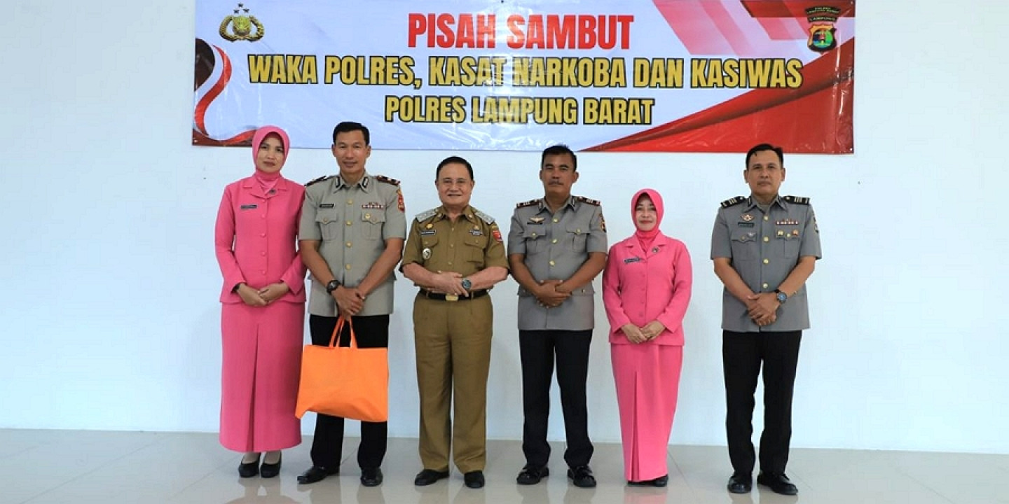 Wabup Mad Hasnurin Hadiri Pisah Sambut Wakapolres Lampung Barat