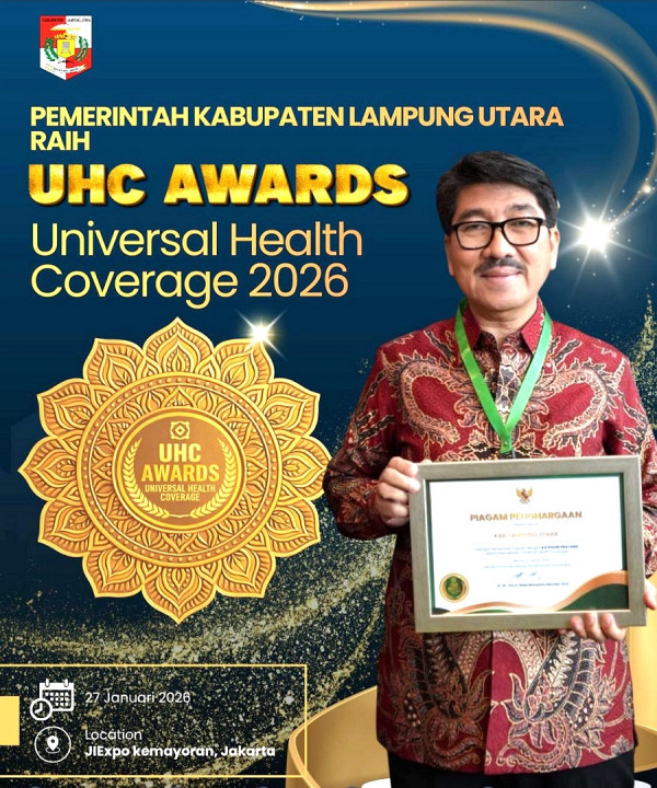 Lampung Utara Raih UHC Award 2026 Perkuat Perlindungan Kesehatan Masyarakat