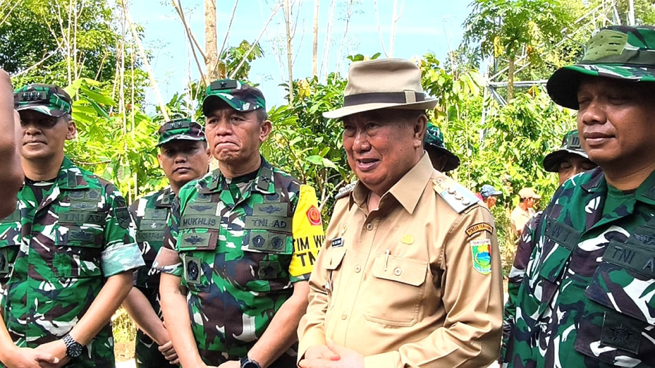 Dandim 0424/Tanggamus Sambut Tim Wasev Pusterad di Lokasi TMMD ke-128 Pekon Kalimiring