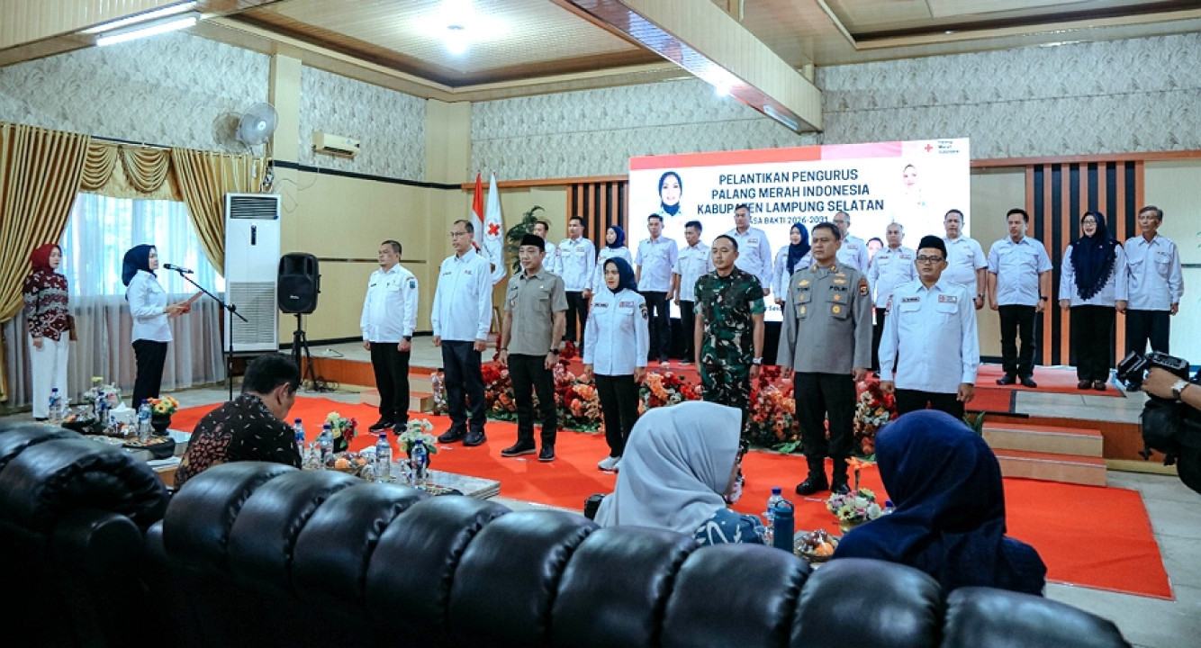 Ketua PMI Provinsi Lampung Lantik Pengurus PMI Lampung Selatan Masa Bakti 2026-2031